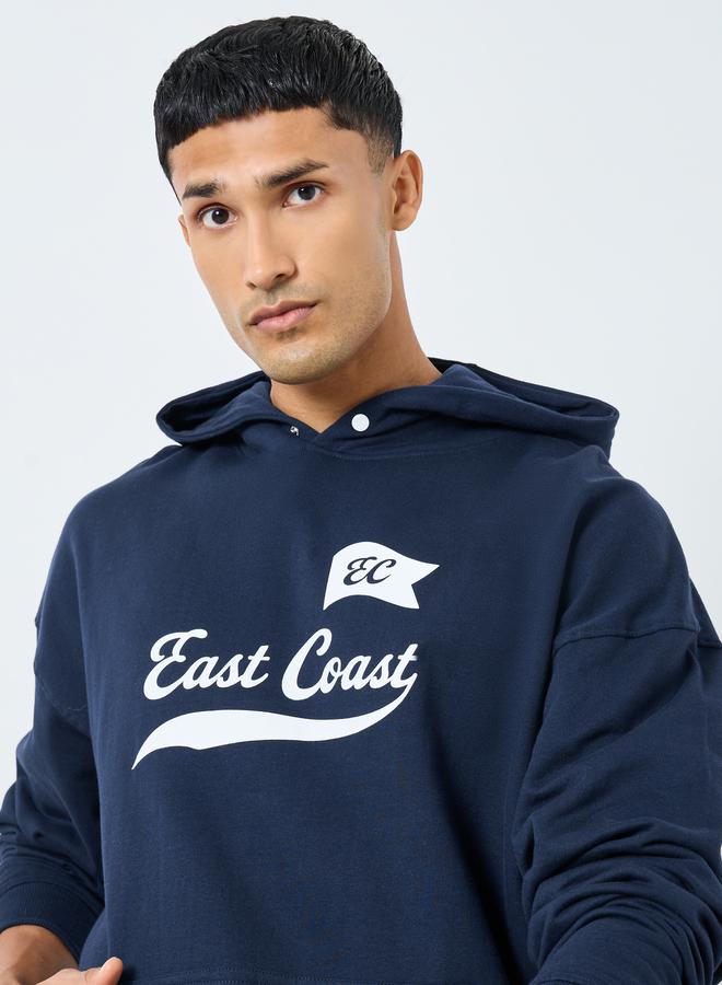 ستايلي هودي مطبوع صوف ثقيل بقصة واسعة - Image 3